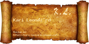 Kari Leonárd névjegykártya